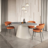 Ria Oval Light Grey Melamine Dining Table and Chairs Set